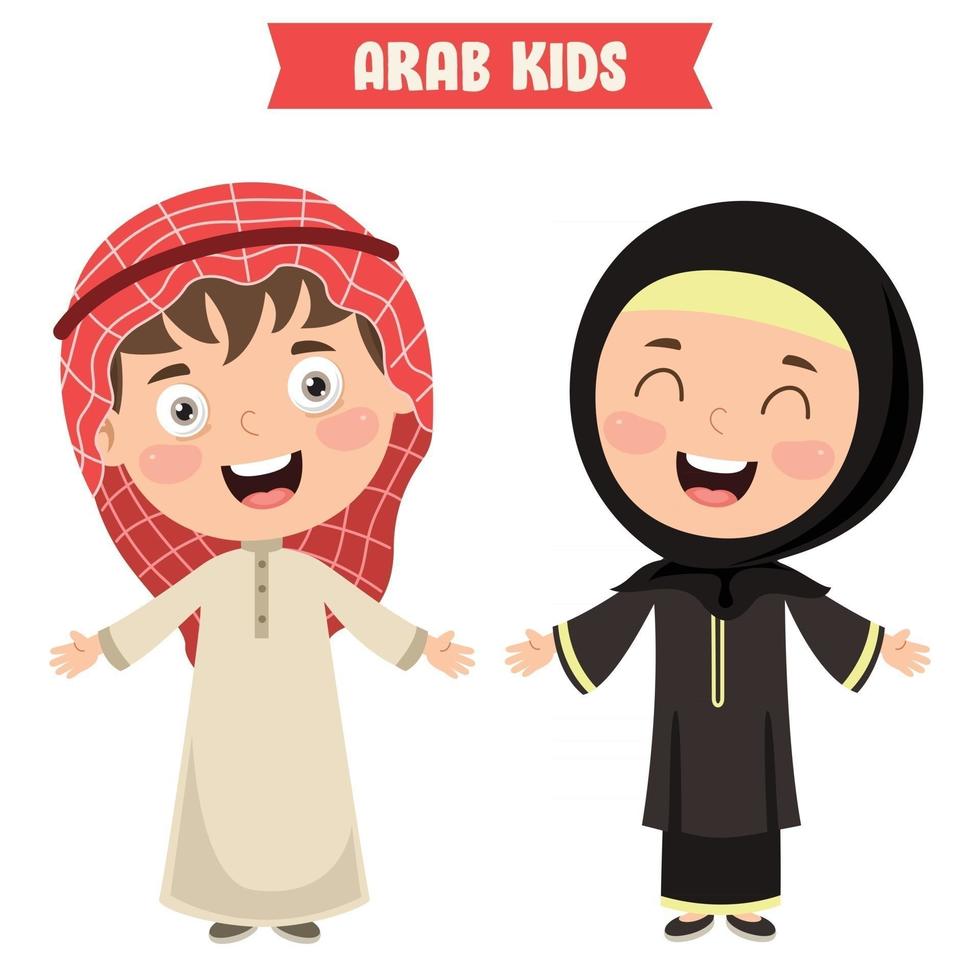 Cartoon Children Wearing Traditional Clothes vector