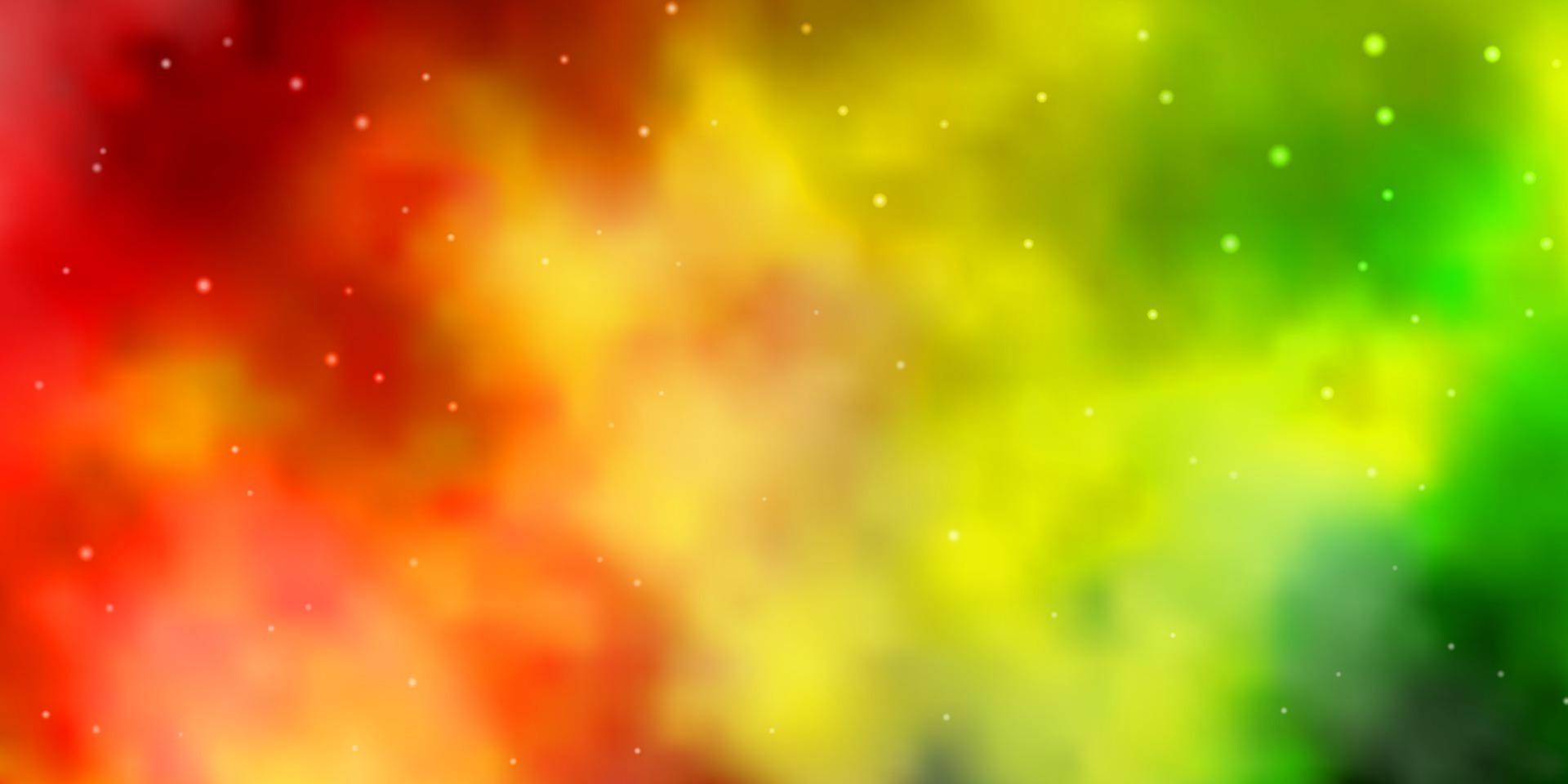 Light Green, Yellow vector background with colorful stars.