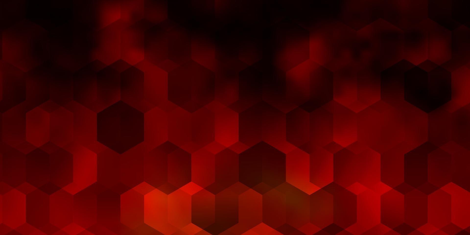Light Orange vector background with set of hexagons.