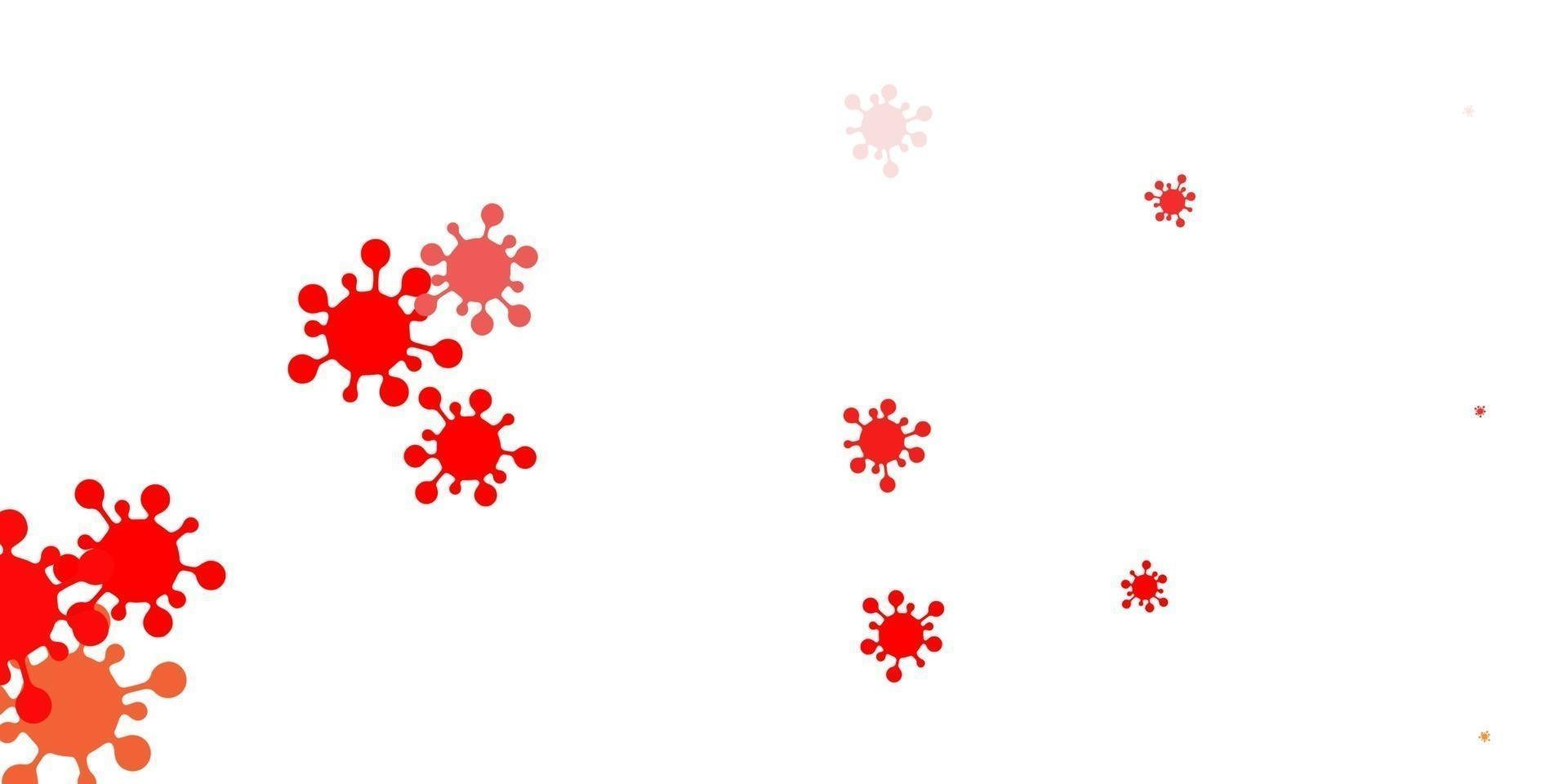 Light red vector pattern with coronavirus elements.