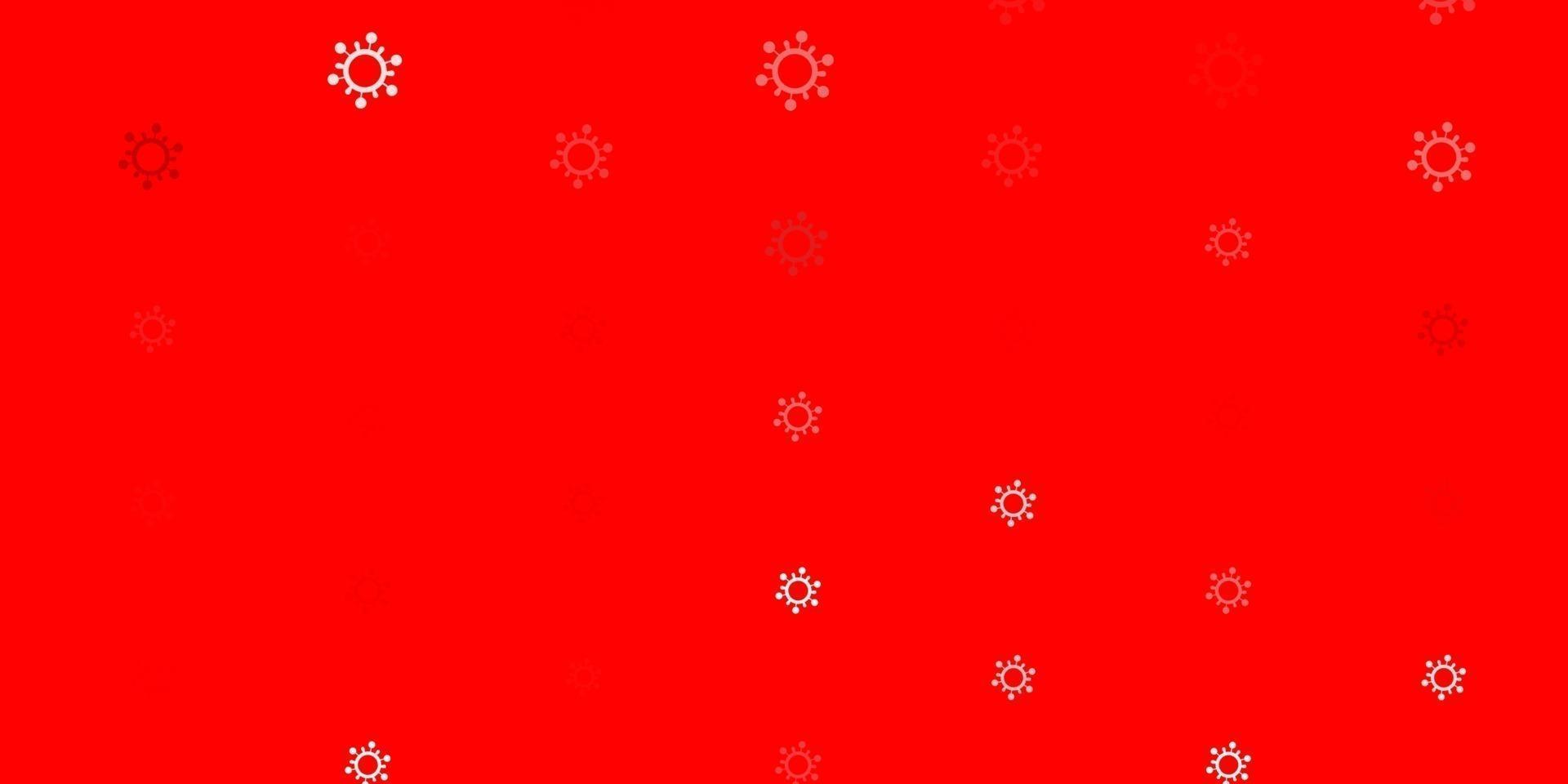 Light Red vector background with covid-19 symbols.