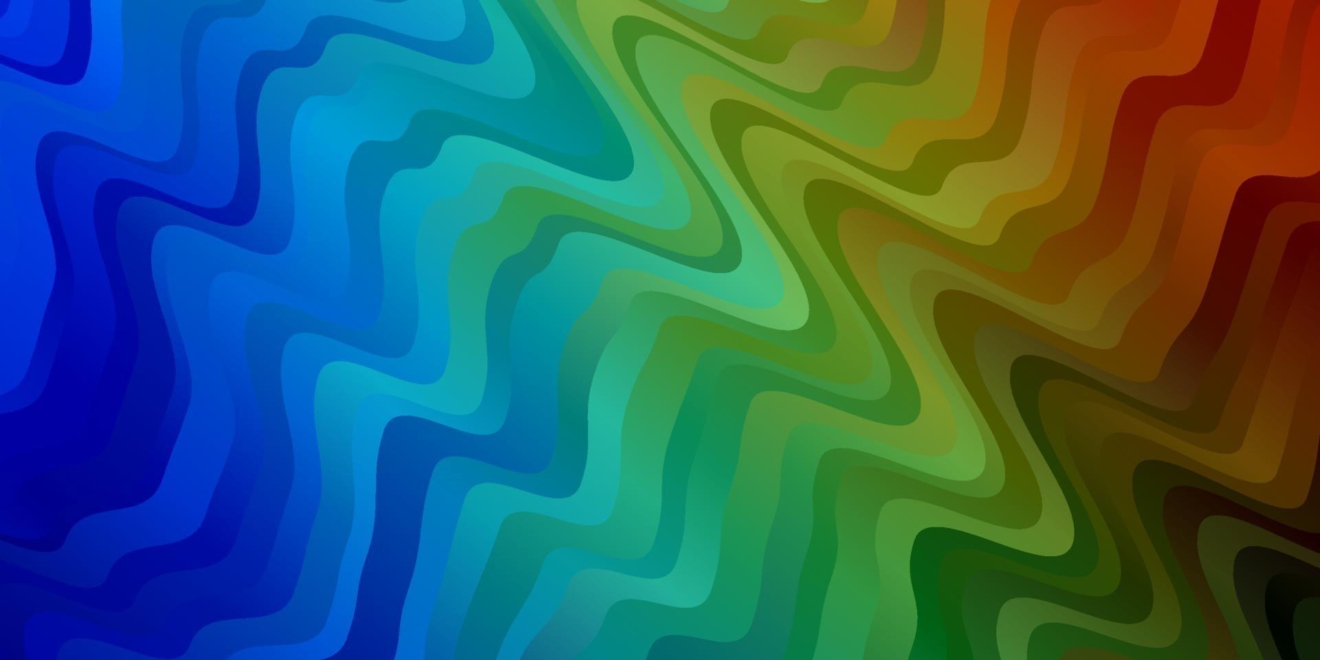 Fondo de vector multicolor oscuro con curvas.