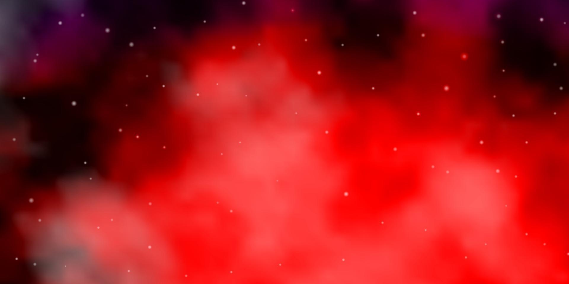 Dark Orange vector background with small and big stars.