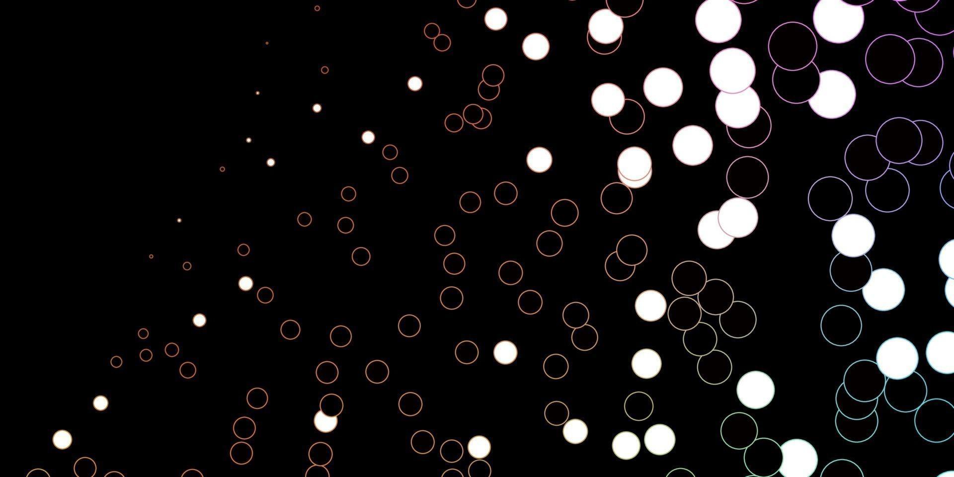 Fondo de vector multicolor oscuro con burbujas.