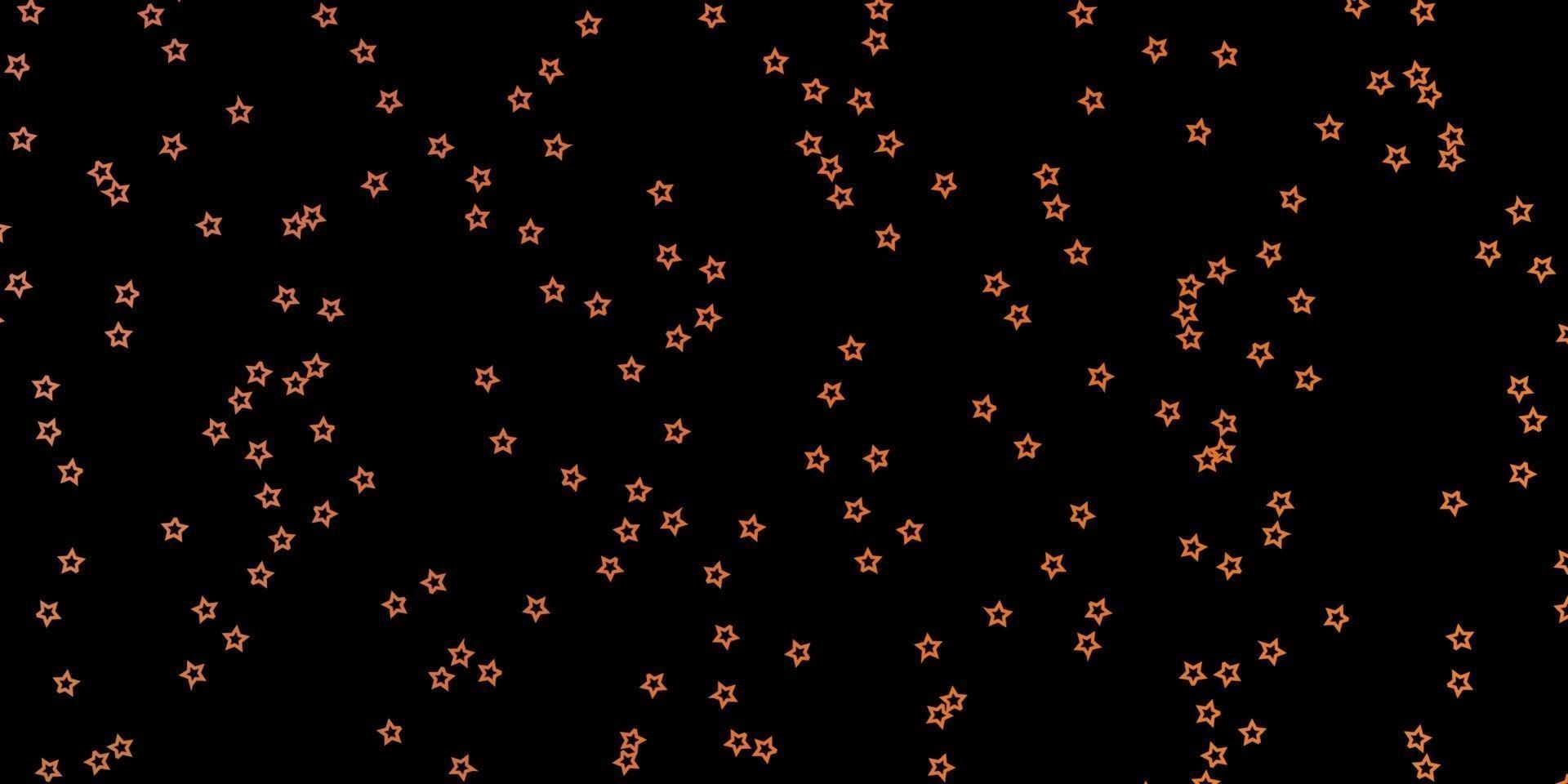 Patrón de vector naranja oscuro con estrellas abstractas.