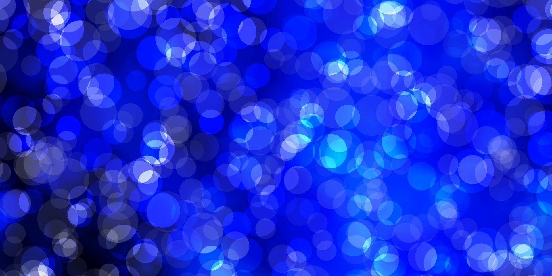 Dark BLUE vector background with bubbles.