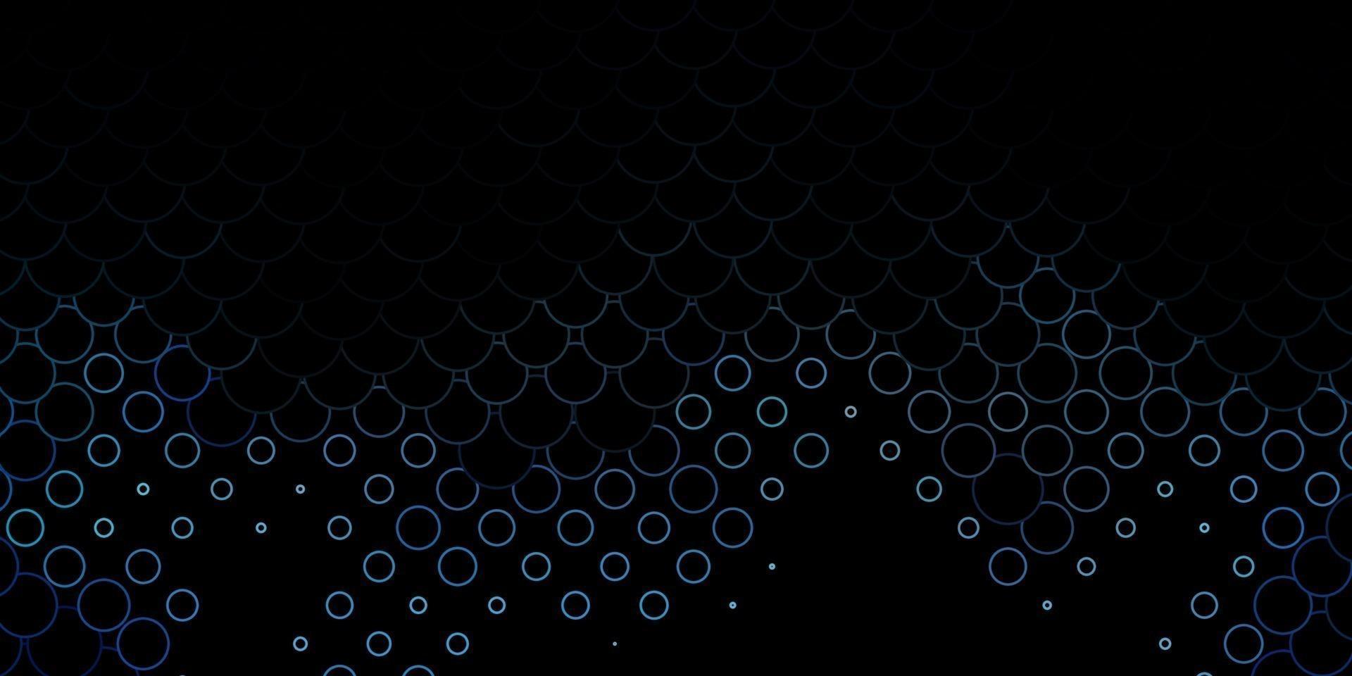 Fondo de vector azul oscuro con burbujas.