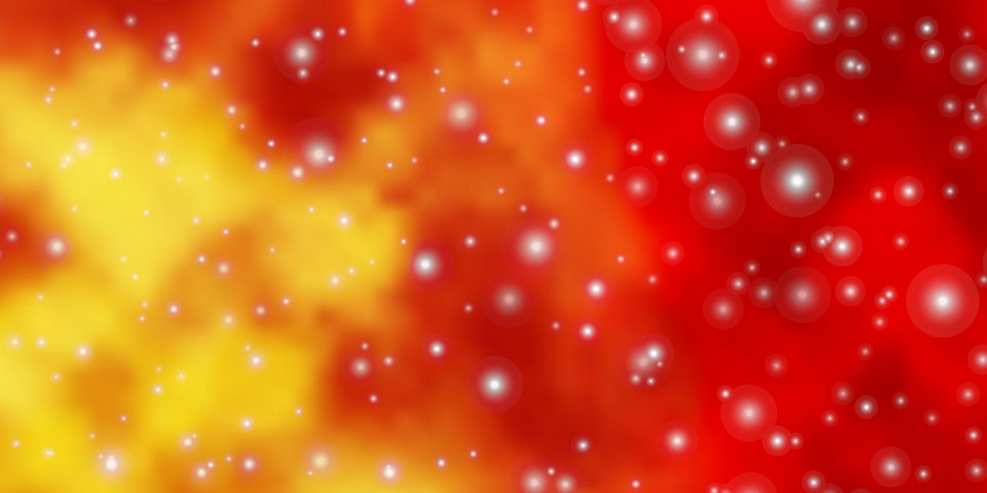 Fondo de vector naranja claro con estrellas de colores.