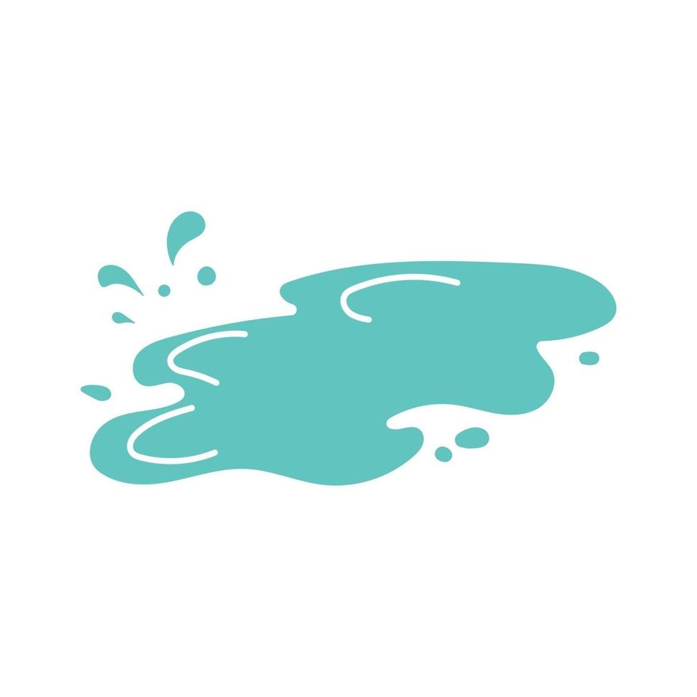 Hand drawn vector puddle in cartoon style