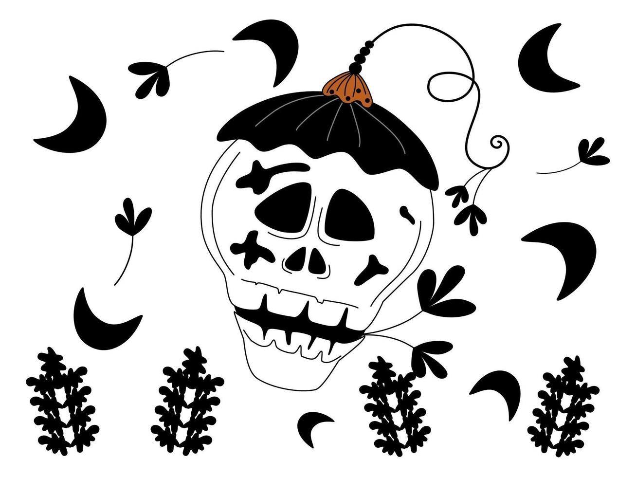 elementos para decoraciones de halloween vector