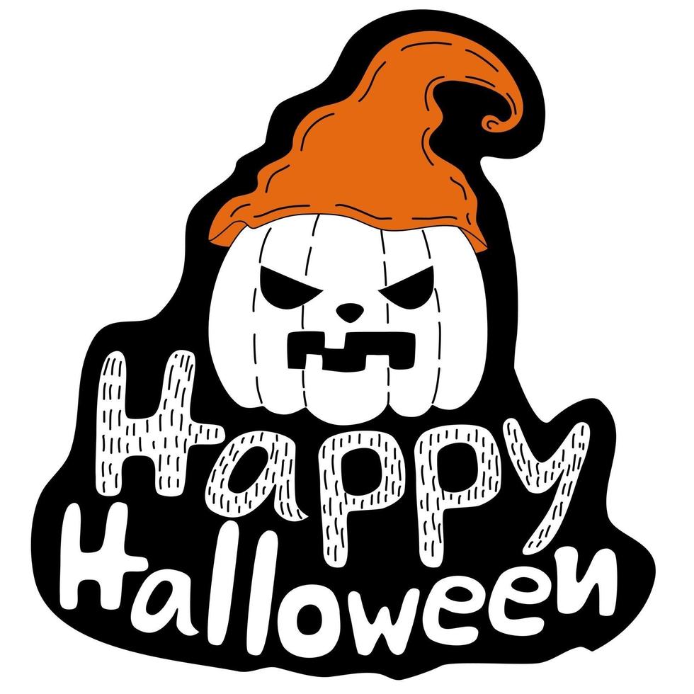 Pumpkin design for Halloween night. vector