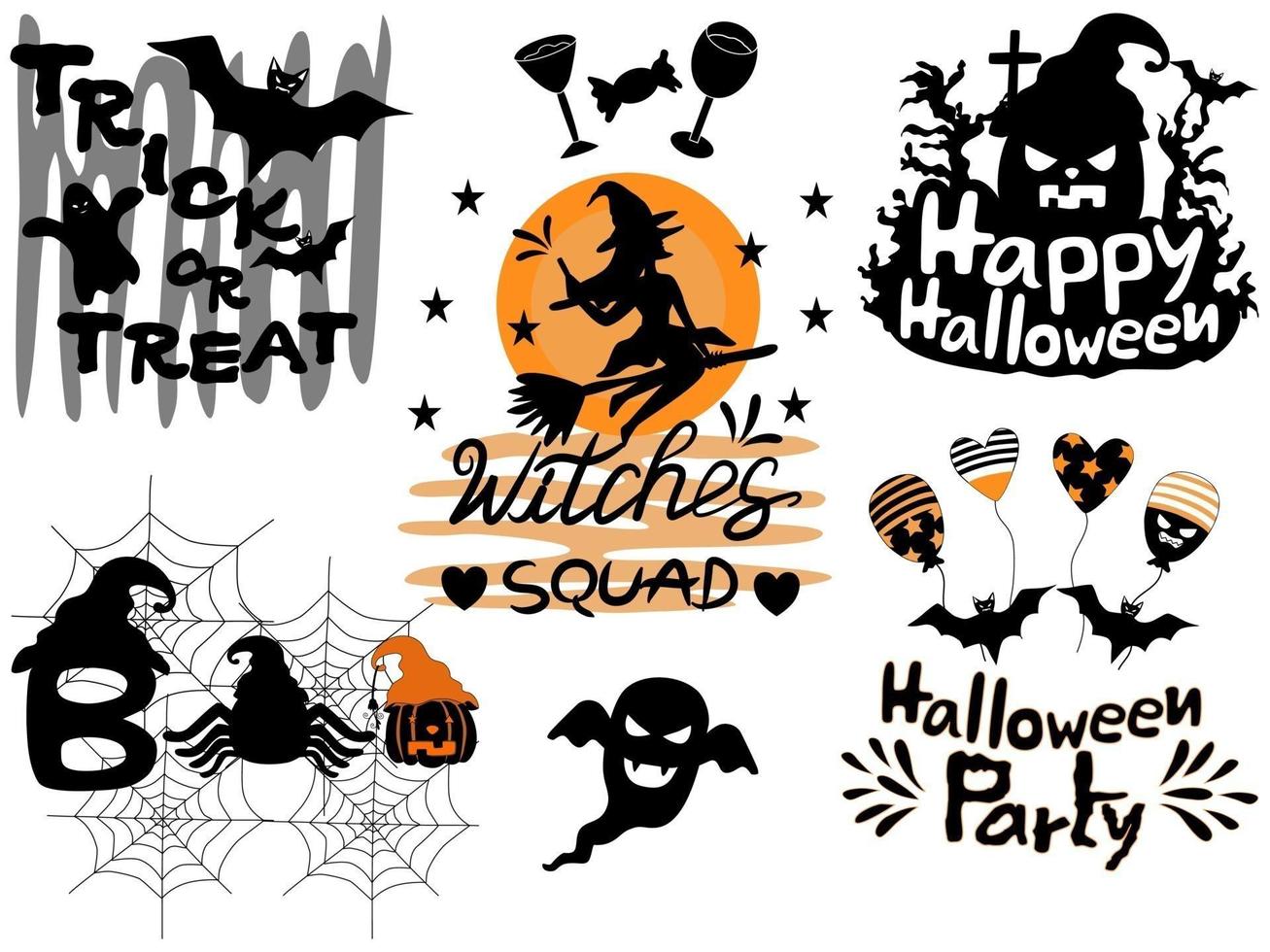 elementos para decoraciones de halloween vector