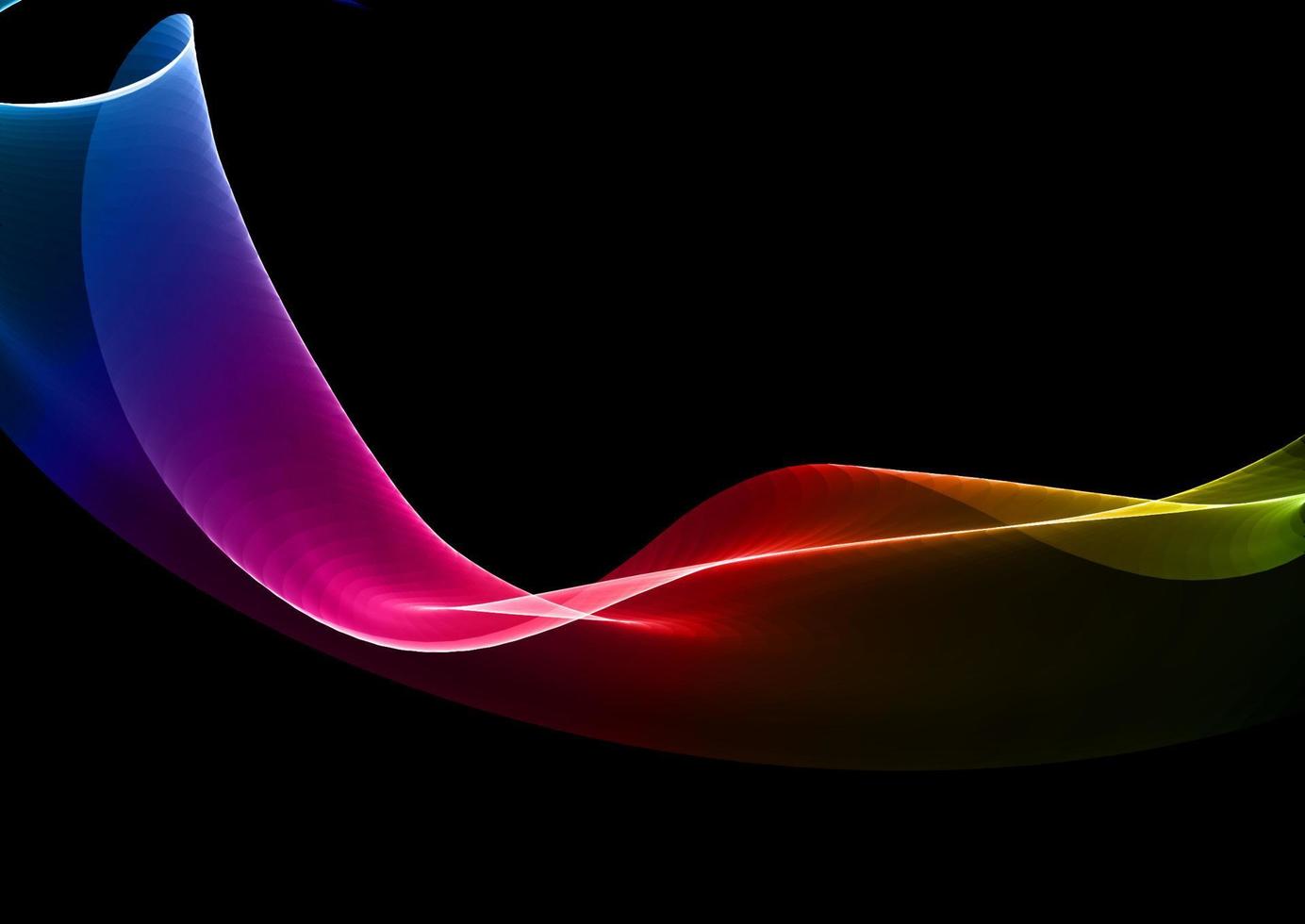 rainbow flowing waves abstract background vector