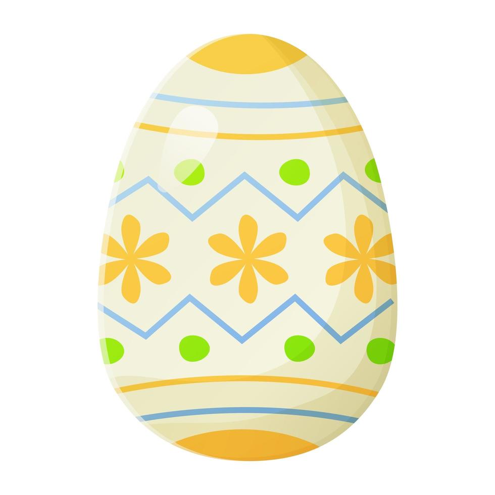 lindo huevo de pascua realista pintado con adorno nacional tradicional. se puede utilizar como elemento de búsqueda de pascua para banners web, carteles y páginas web. vector