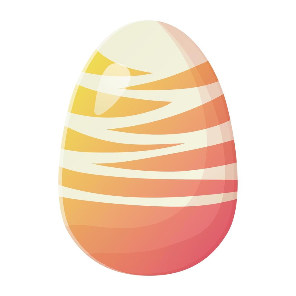 Cute realistic Easter egg painted with with abstract triangles. Can be used as easter hunt element for web banners, posters and web pages. Stock vector illustration in cartoon style isolated on white
