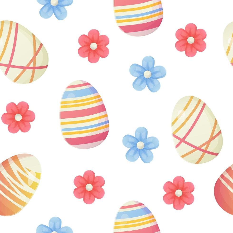 Easter egg painted with stripes. Can be used as easter hunt element for web banners, posters and web pages. Stock vector illustration in cartoon style