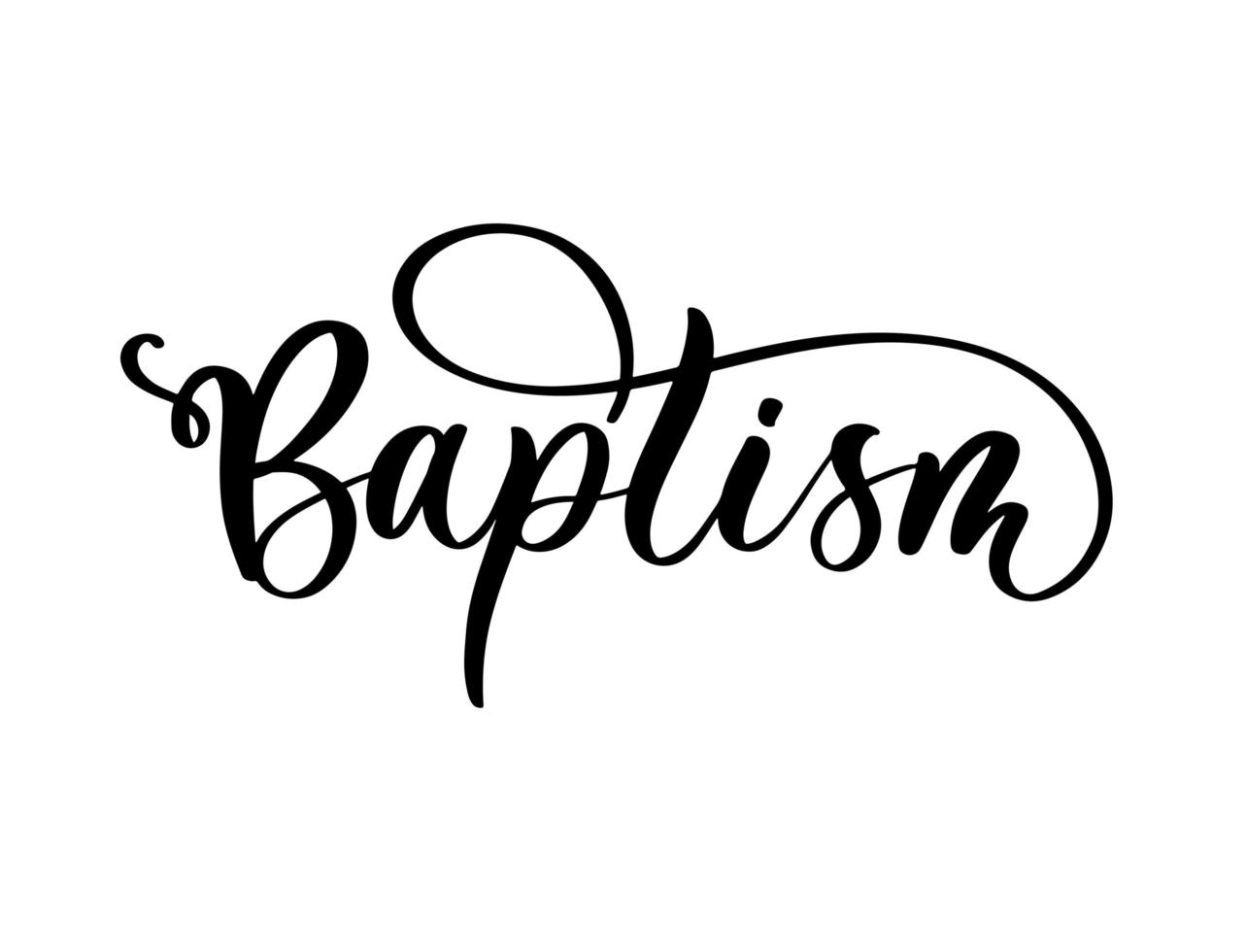 Baptism hand lettering inscription for invitation card. vector