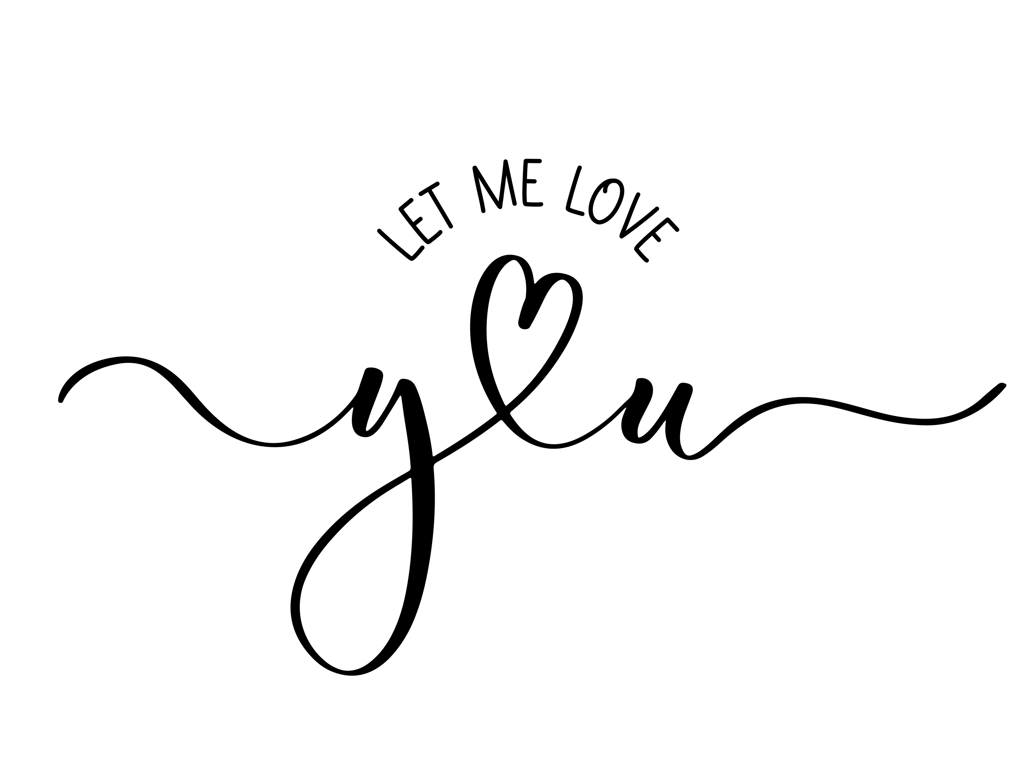 Let me love you handdrawn lettering for poster or t shirt template ...