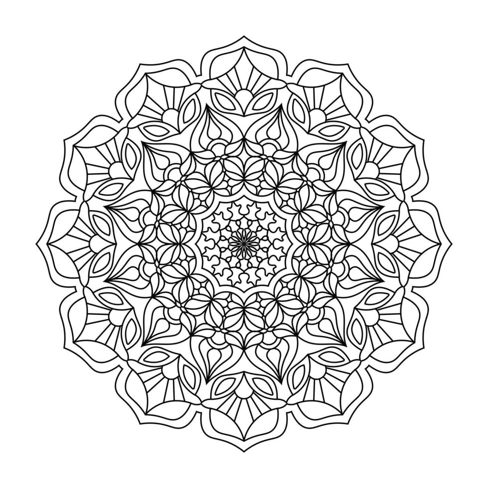kids coloring page Mandala Design vector