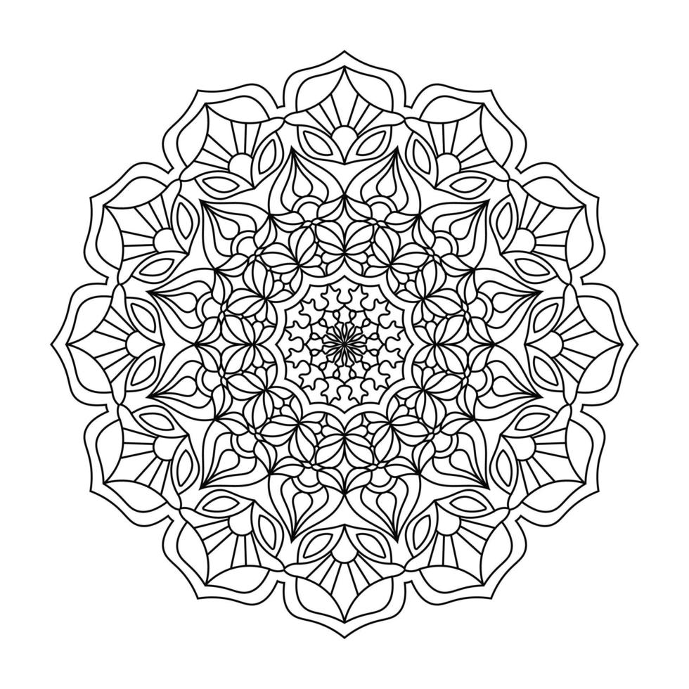 niños para colorear página diseño de mandala vector