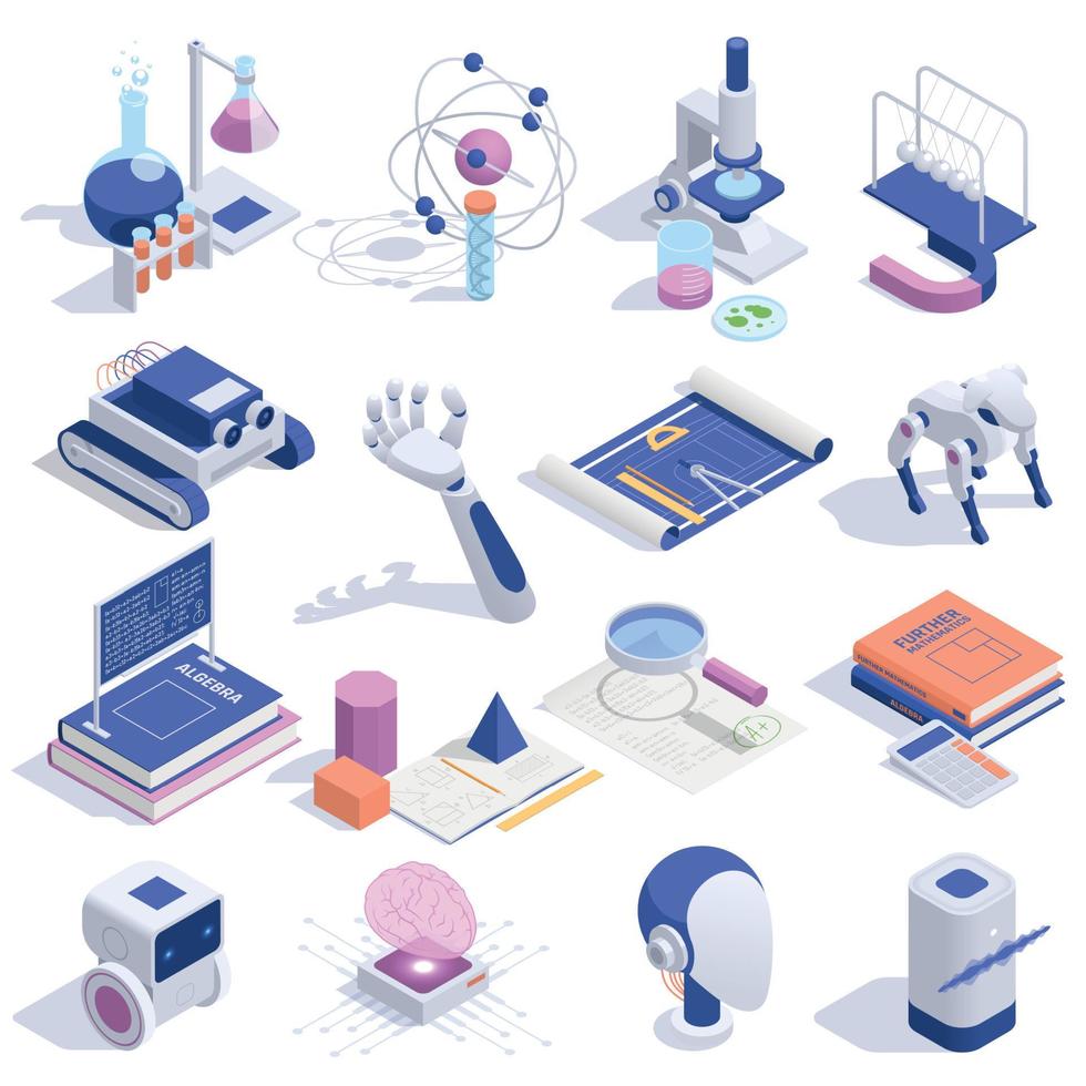 STEM Education Icons Set vector