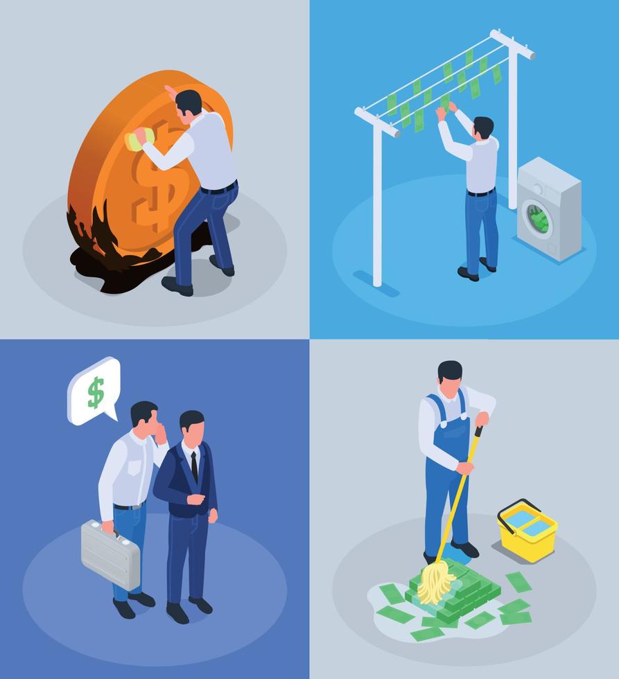 Corruption Isometric Concept vector