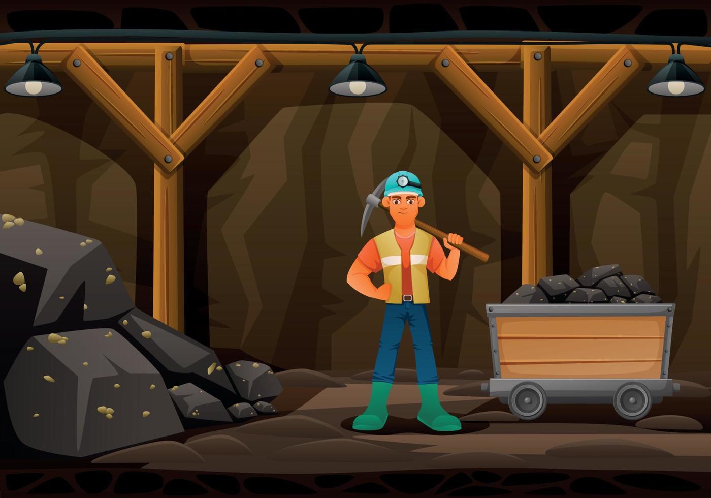 Miner In Mine Composition vector