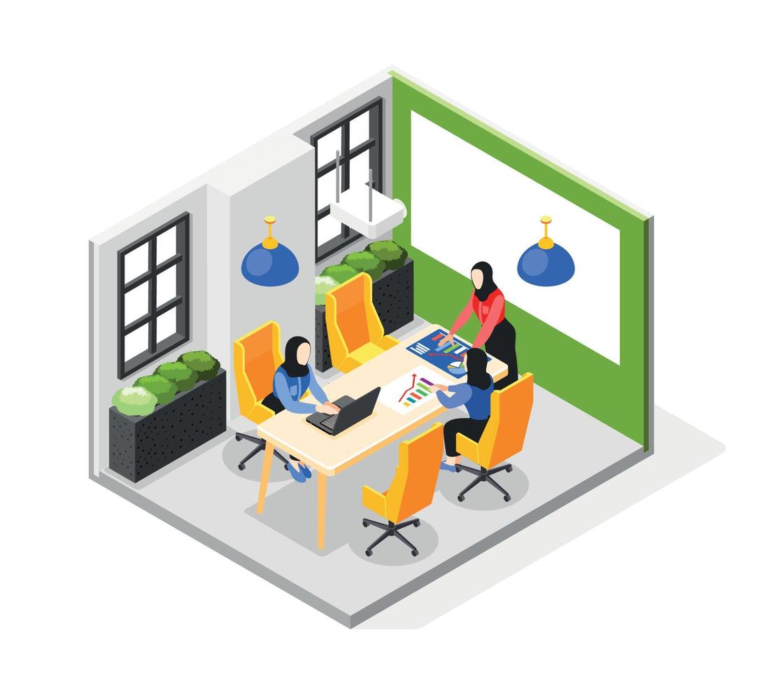 Business Meeting Lady Composition vector