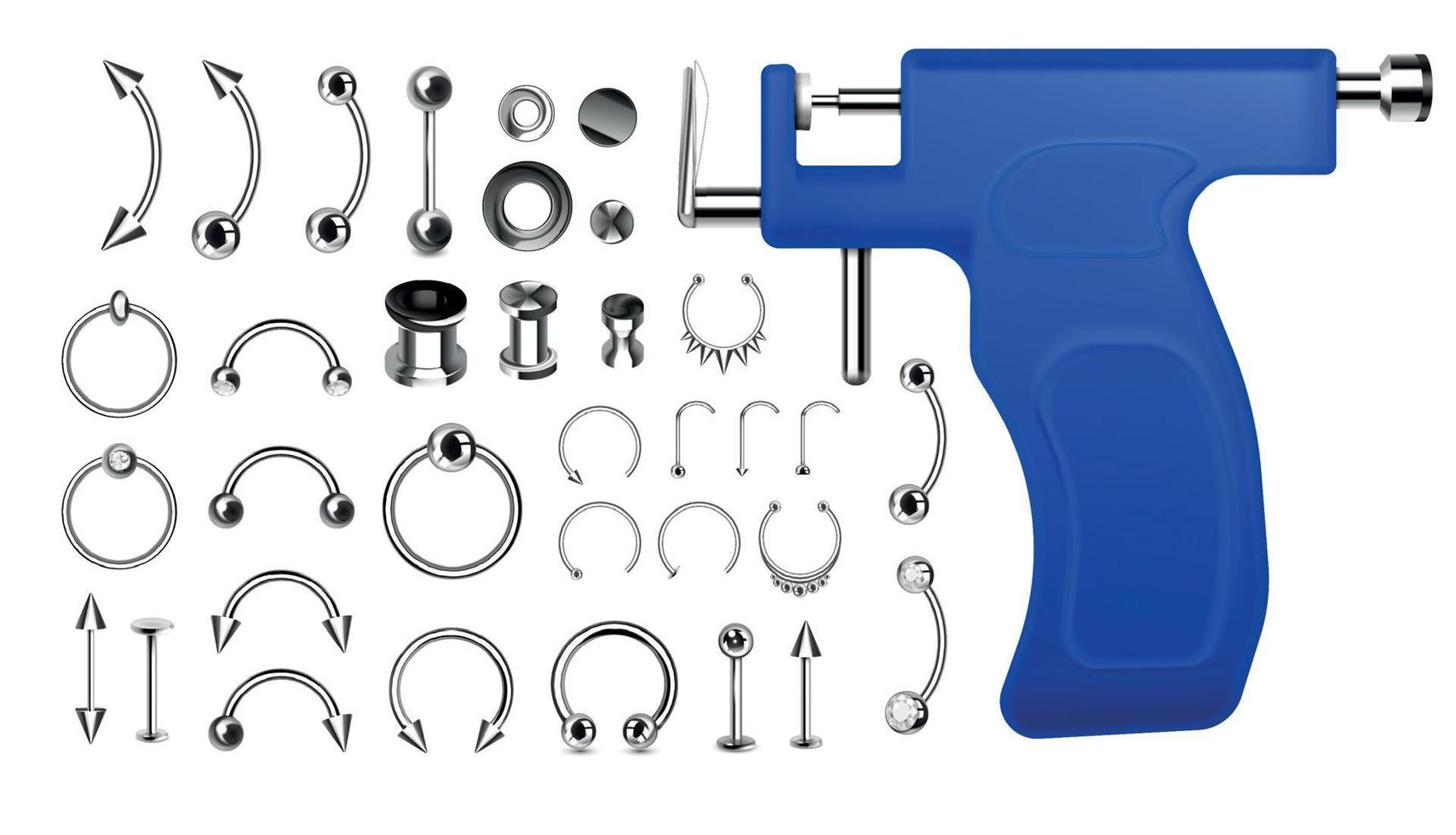 Piercing Realistic Set vector