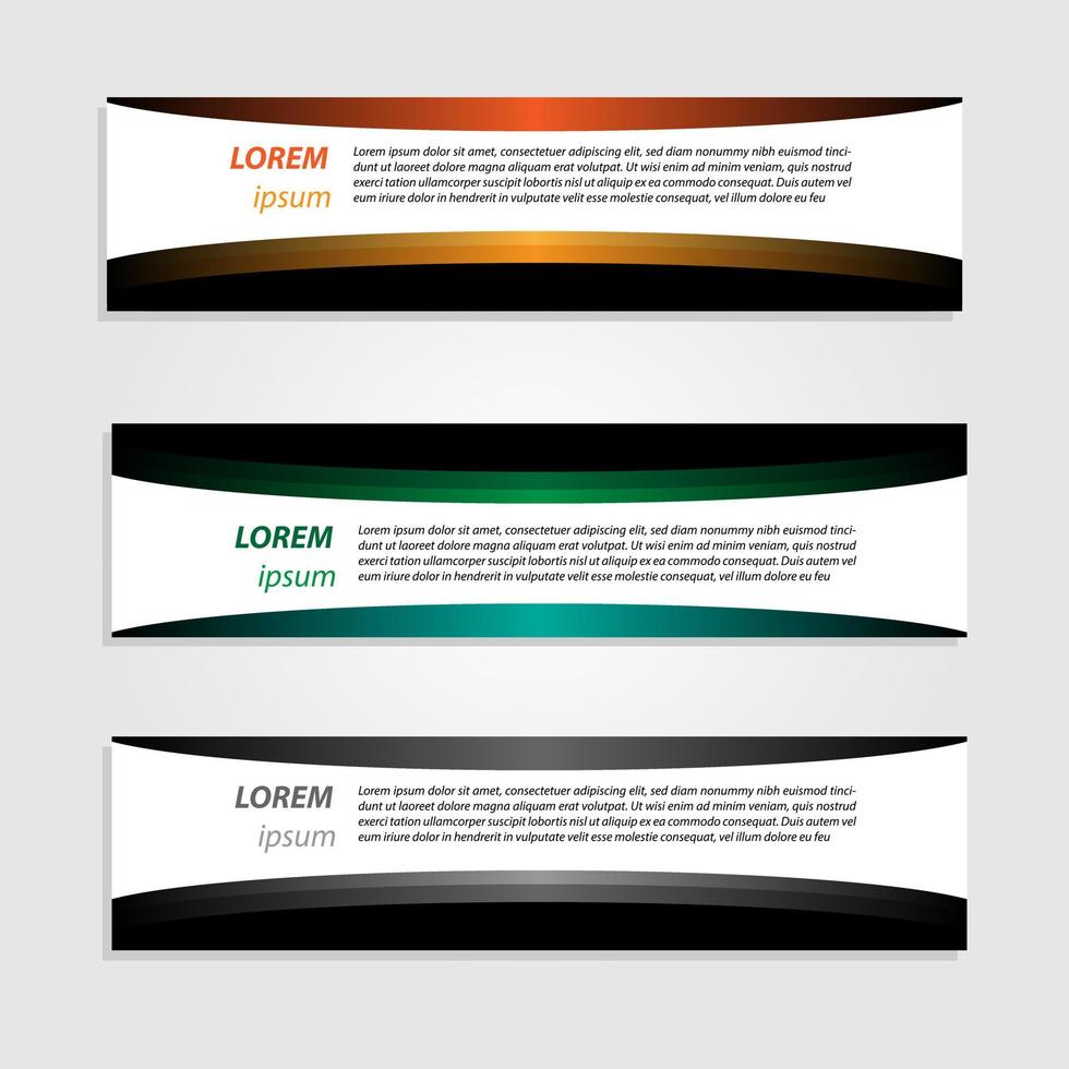 Banner Background Design Vector With Elegant And Simple Style with three designs