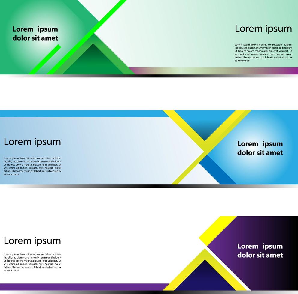 Banner Background Design Vector With Elegant And Simple Style with three designs