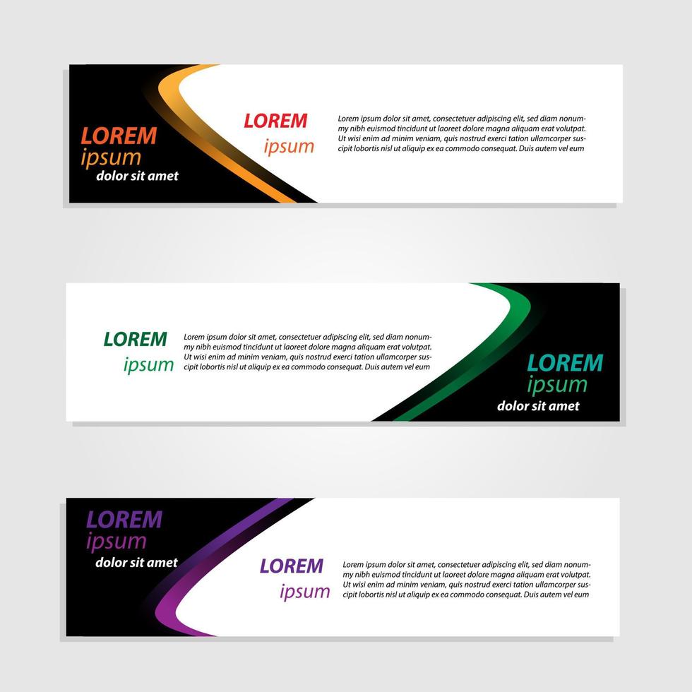 Banner Background Design Vector With Elegant And Simple Style with three designs