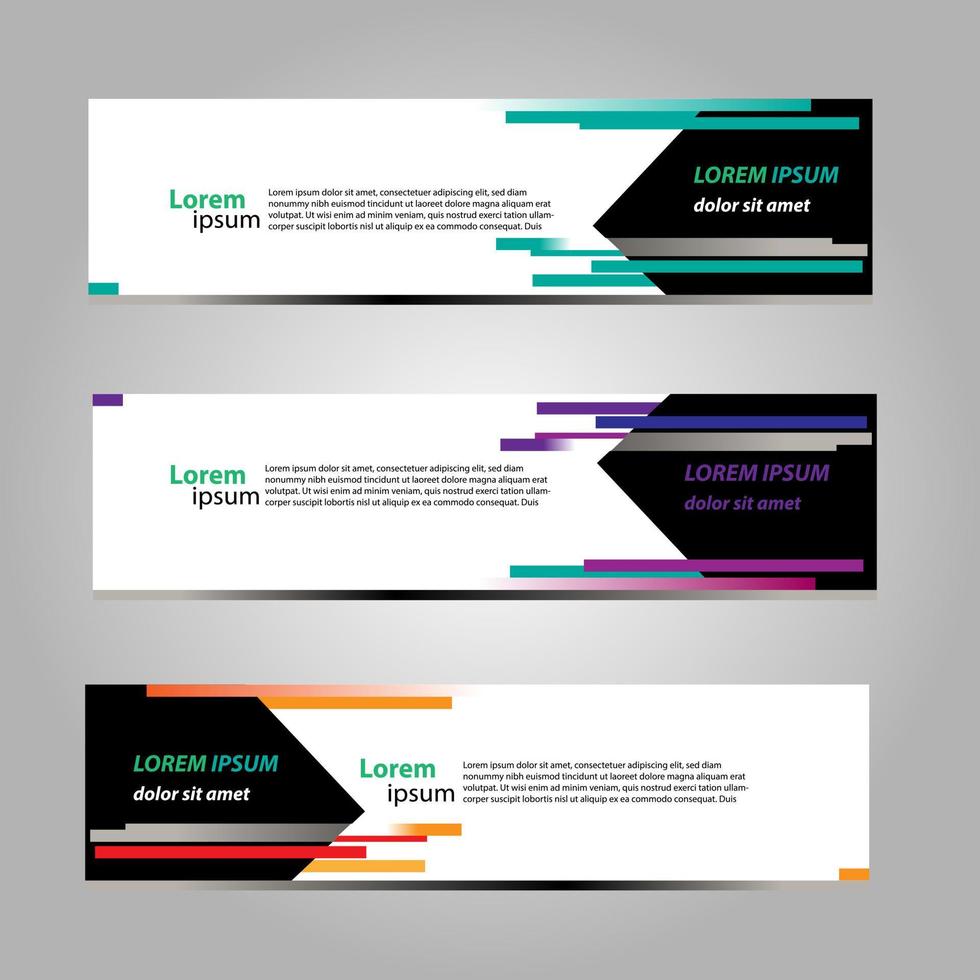 Banner Background Design Vector With Elegant And Simple Style with three designs