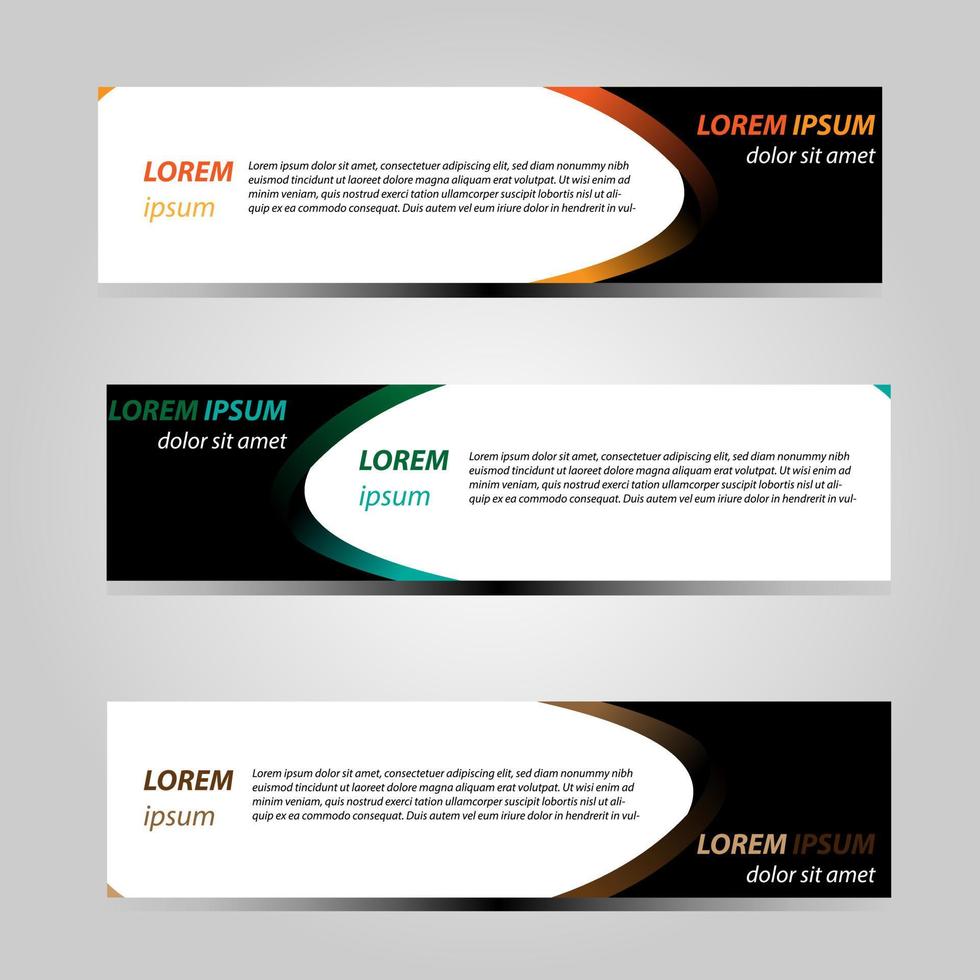 Banner Background Design Vector With Elegant And Simple Style with three designs