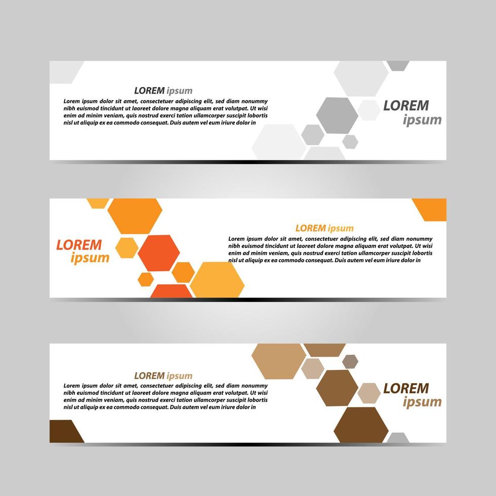 Banner Background Design Vector With Elegant And Simple Style with three designs