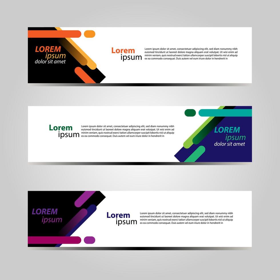 Banner Background Design Vector With Elegant And Simple Style with three designs