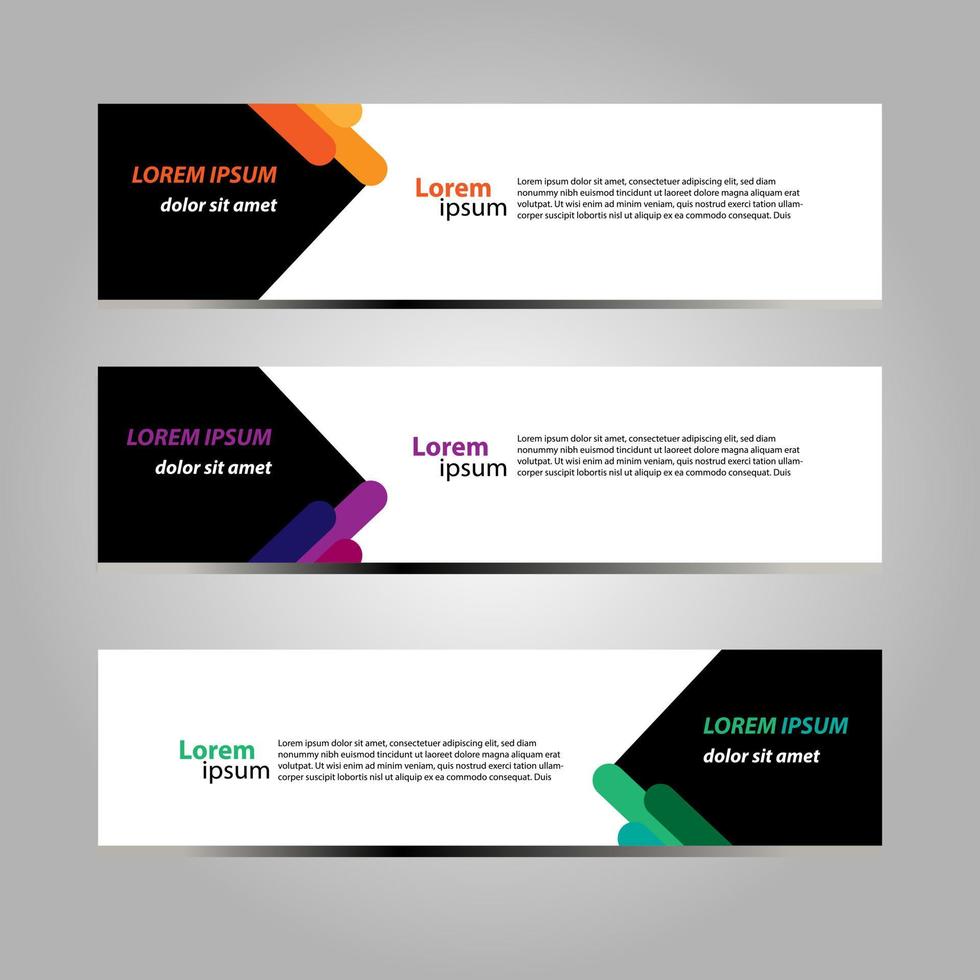 Banner Background Design Vector With Elegant And Simple Style with three designs