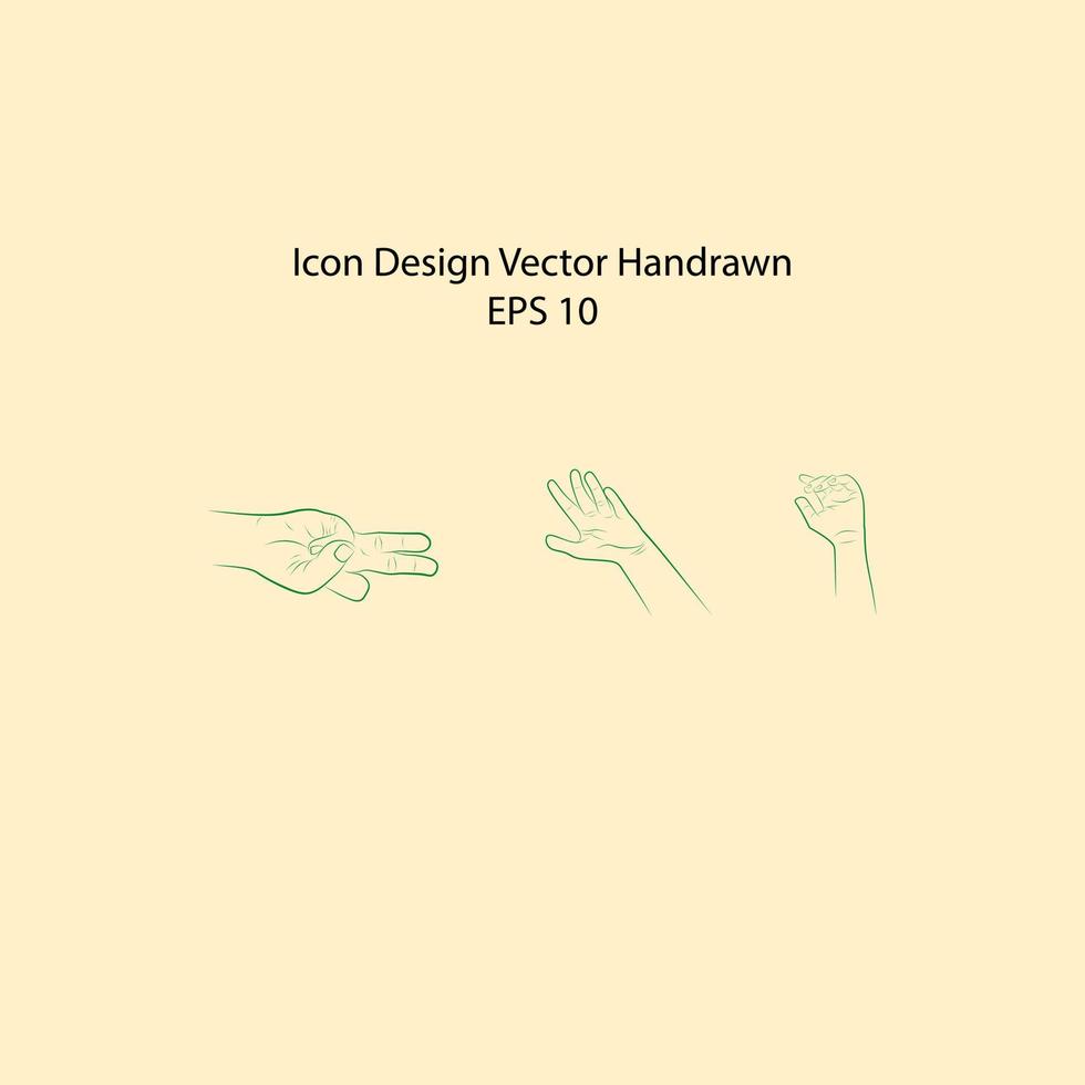 icon design handrawn green trendy template vector