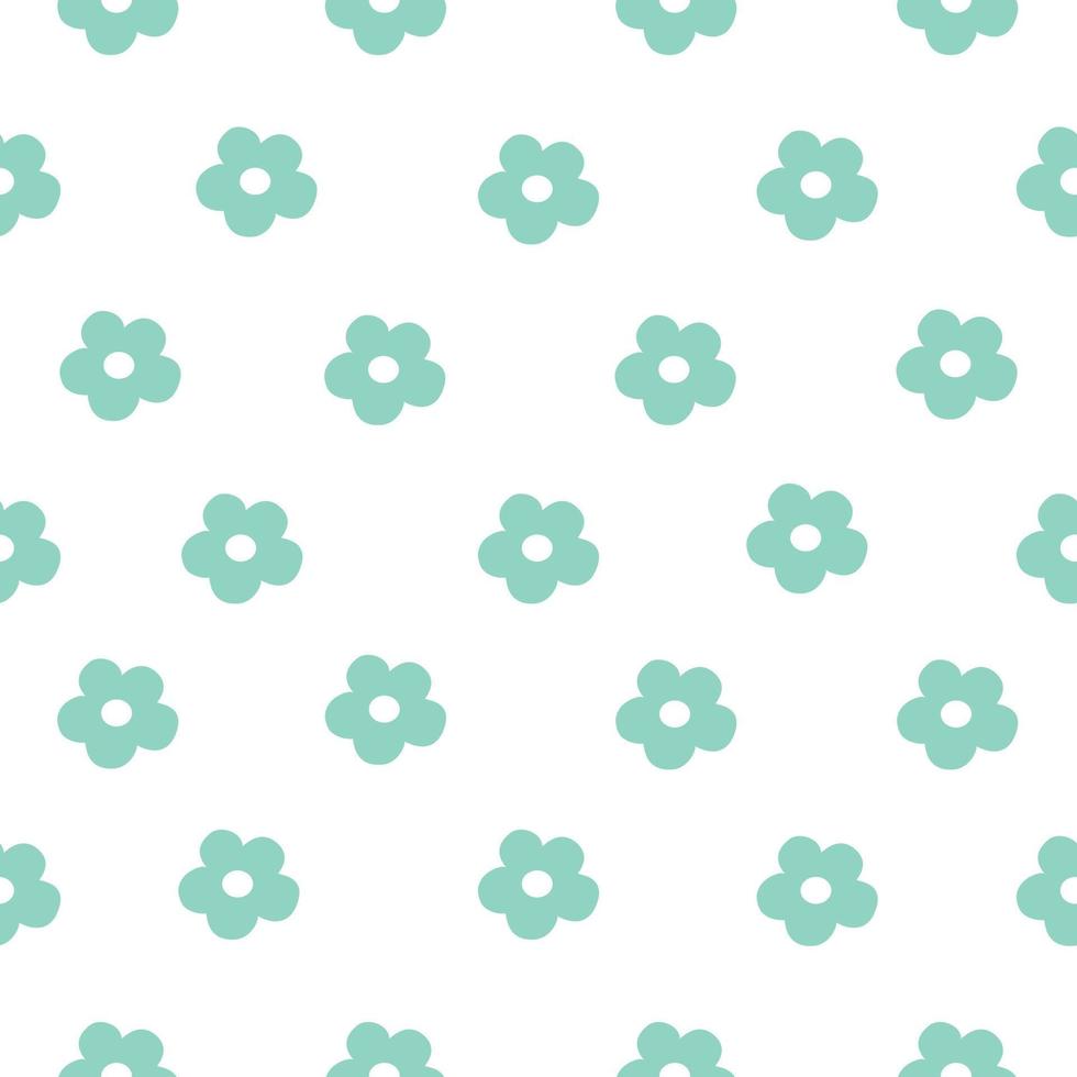 Cute pastel green floral pattern For printing, fabric pattern, background vector