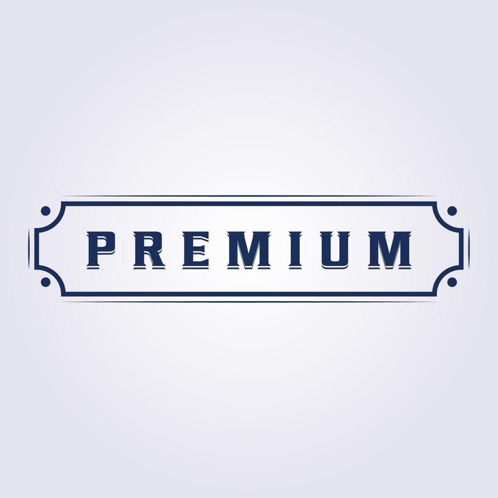 Premium typography premium word logo vector illustration design, premium word in badge emblem element