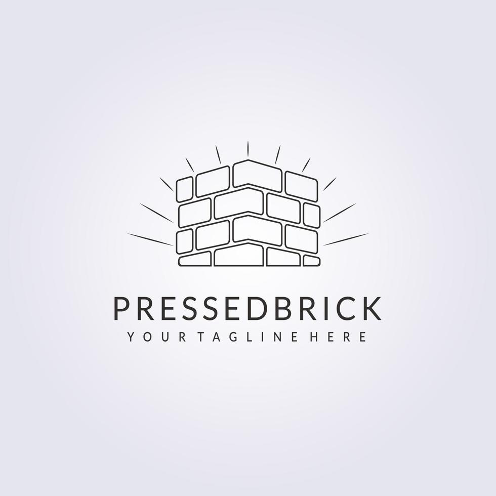 line pile stack bricks logo vector illustration design simple vintage linear template logo graphic design