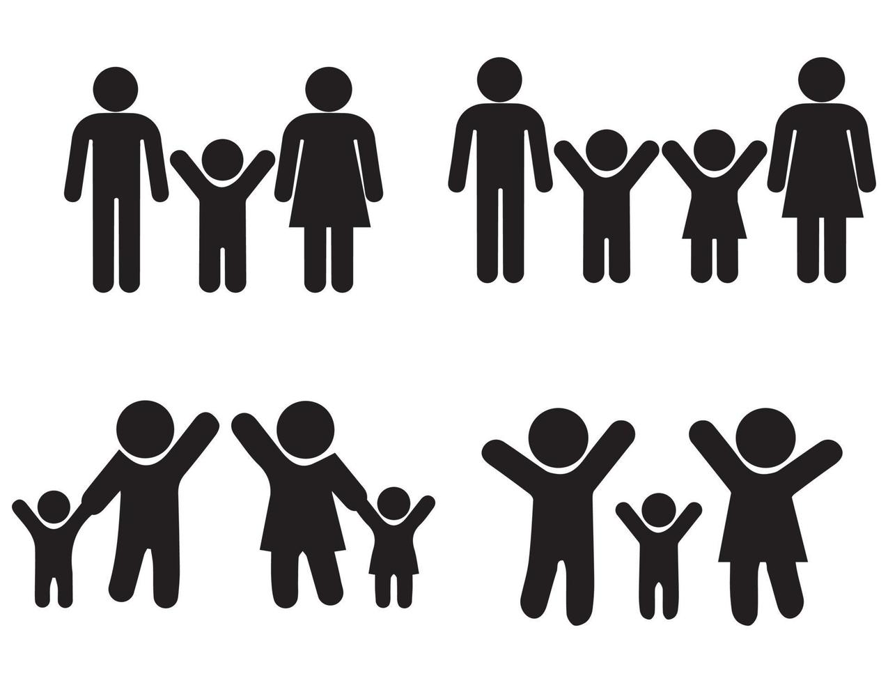 People Family parents and kid icon set vector