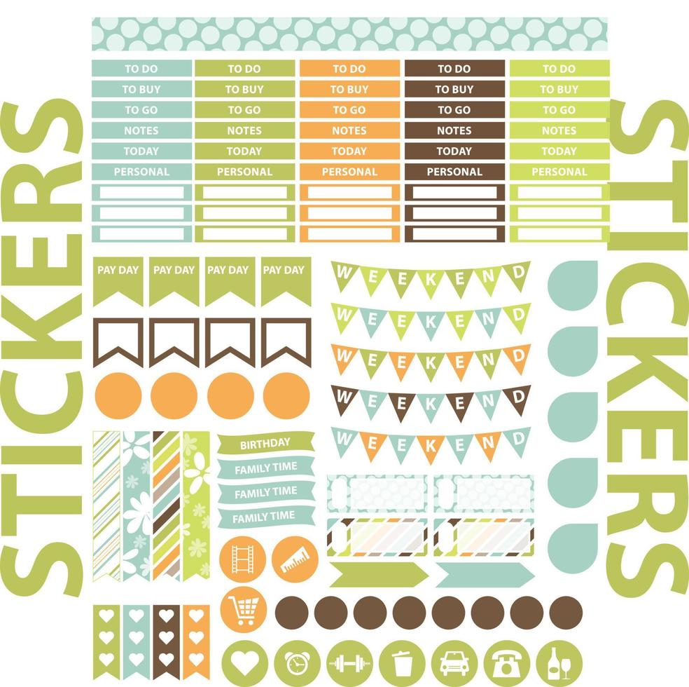 sticker planner todo daily reminder vector