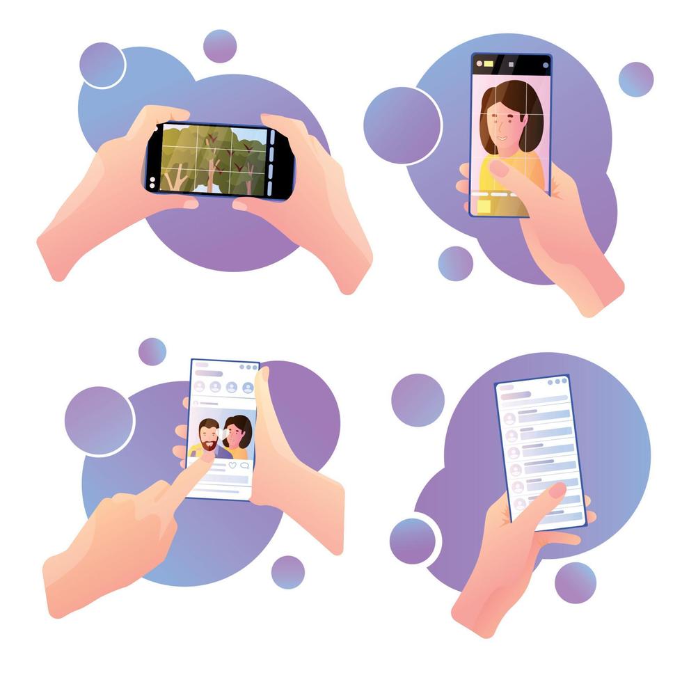 Mobile Vlogging Compositions Set vector