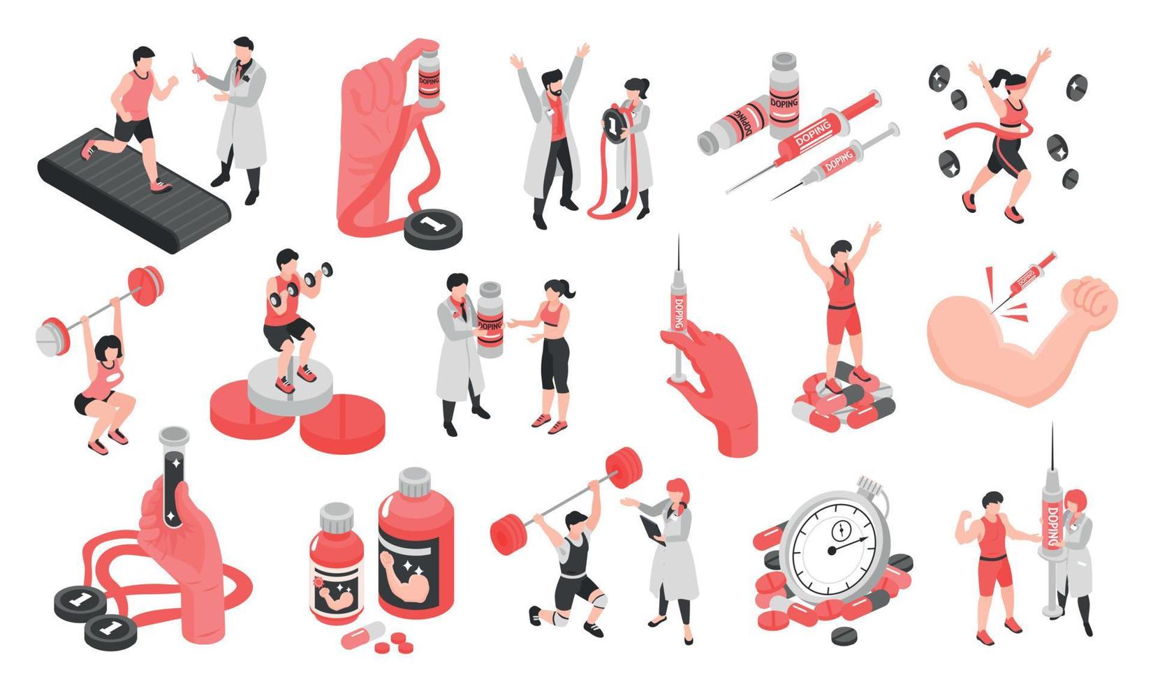 Isometric Doping Set vector