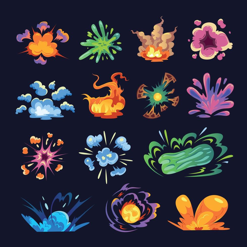 Cartoon Explosion Set vector