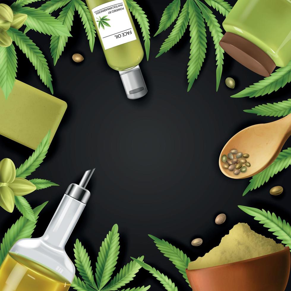 Realistic Cannabis Frame vector