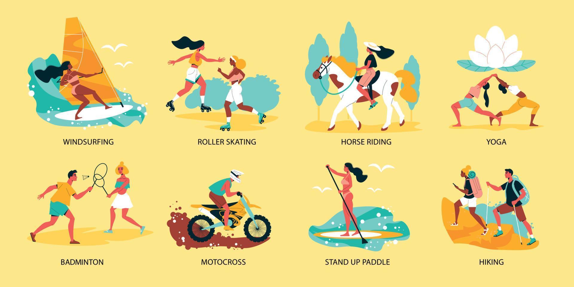 Summer Sport Compositions vector