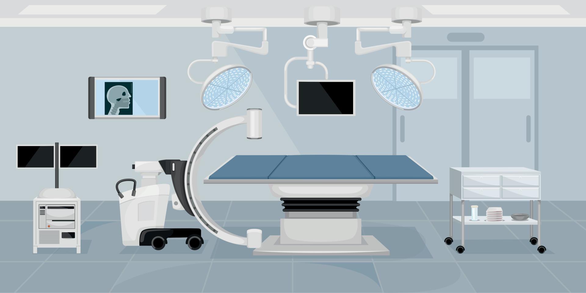 Medical Operating Room Flat Background vector