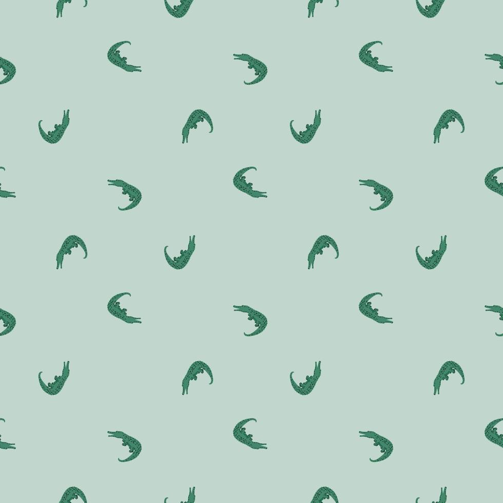 Cute crocodiles seamless pattern.Funny animals background. vector